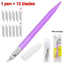 Load image into Gallery viewer, Craft Cutting Pen Tools 360 Degree Rotating Blade 3 Heads Stainless Steel Blade DIY Durable Portable Art Carving Cutter Knife
